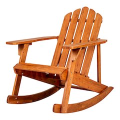 Kiawah Classic Light Brown Acacia Wood Adirondack Rocking Chair