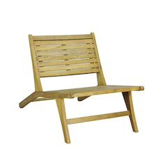 Leo Modern Solid Indonesian Teak Wood Armless Outdoor Lounge Chair