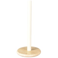 Avery Metal with Non Slip Weighted Marble Base Paper Towel Holder, Beige/White