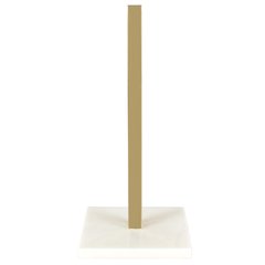 Jules Glam Square Metal Weighted Marble Base Paper Towel Holder, Gold/White