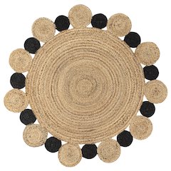 Ayana Two Tone Jute Hippy Circle Area Rug