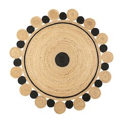 Aurora Two Tone Jute Hippy Circle Medallion Area Rug