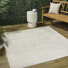 Nordby High-Low Geometric Arch Scandi Striped  Indoor/Outdoor  Rug