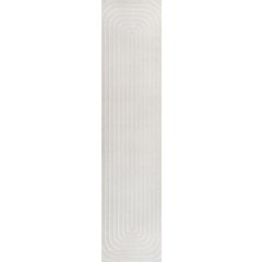 Modern Scandinavian Arch Stripe Monotone Indoor/Outdoor Runner Rug