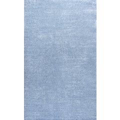 Haze Solid Low Pile Area Rug Classic Blue