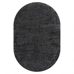 Haze Solid Low Pile Area Rug Black