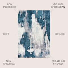 Zoe Contemporary Bohemian Abstract Marble Area Rug