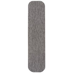 Radius Corner Solid Light Brown 2 ft. x 8 ft. Indoor/Outdoor Shaped Runner Rug