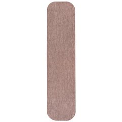Radius Corner Solid Light Rose 2 ft. x 8 ft. Indoor/Outdoor Shaped Runner Rug