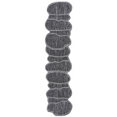 Dark Gray/Gray 2 ft. x 8 ft. Indoor/Outdoor Shaped Runner Rug