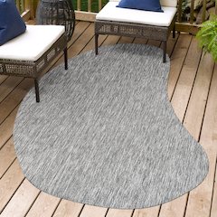 Evan Modern Rustic Organic CurveIndoor/Outdoor Shaped  Rug