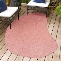 Evan Modern Rustic Organic CurveIndoor/Outdoor Shaped  Rug