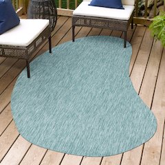 Evan Modern Rustic Organic CurveIndoor/Outdoor Shaped  Rug