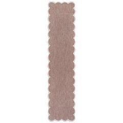 Light Rose/Cream 2 ft. x 8 ft. Indoor/Outdoor Shaped Runner Rug