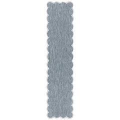 Turquoise/Cream 2 ft. x 8 ft. Indoor/Outdoor Shaped Runner Rug