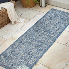 Tela Bohemian TetuWeave FloralIndoor/Outdoor Runner Rug