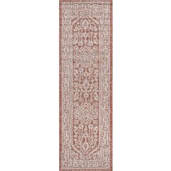 Sinjuri Medallion Textured Weave Indoor/Outdoor Area Rug