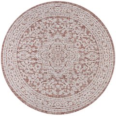 Sinjuri Medallion Textured Weave Indoor/Outdoor Area Rug