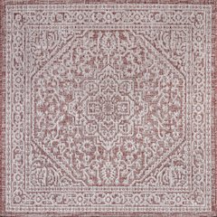 Sinjuri Medallion Textured Weave Indoor/Outdoor Area Rug