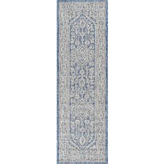 Sinjuri Medallion Textured Weave Indoor/Outdoor Area Rug