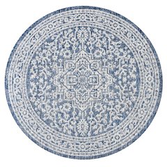 Sinjuri Medallion Textured Weave Indoor/Outdoor Area Rug