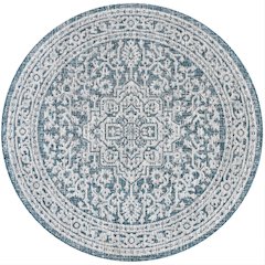 Sinjuri Medallion Textured Weave Indoor/Outdoor Area Rug