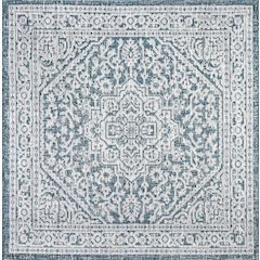 Sinjuri Medallion Textured Weave Indoor/Outdoor Area Rug
