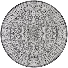 Sinjuri Medallion Textured Weave Indoor/Outdoor Area Rug