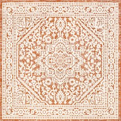 Sinjuri Medallion Textured Weave Indoor/Outdoor Area Rug