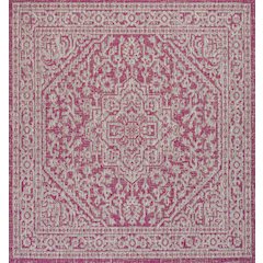 Sinjuri Medallion Textured Weave Indoor/Outdoor Area Rug