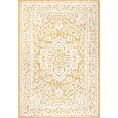 Sinjuri Medallion Textured Weave Indoor/Outdoor Area Rug