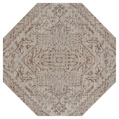 Estrella Bohemian Medallion Textured Weave Red/Taupe Indoor/Outdoor Area Rug
