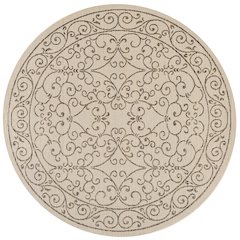 Charleston Vintage Filigree Textured Weave Indoor/Outdoor Round Rug