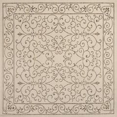Charleston Vintage Filigree Textured Weave Indoor/Outdoor Square Rug
