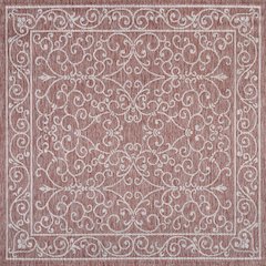 Charleston Vintage Filigree Textured Weave Indoor/Outdoor Square Rug