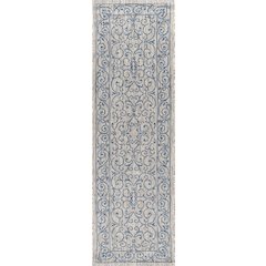Charleston Vintage Filigree Textured Weave Indoor/Outdoor Runner Rug