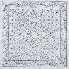 Charleston Vintage Filigree Textured Weave Indoor/Outdoor Square Rug