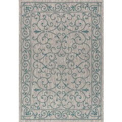 Charleston Vintage Filigree Textured Weave Indoor/Outdoor Area Rug
