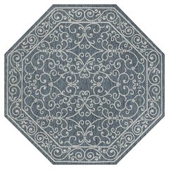 Charleston Vintage Filigree Textured Weave Beige/Brown Indoor/Outdoor Area Rug