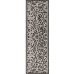 Charleston Vintage Filigree Textured Weave Indoor/Outdoor Runner Rug
