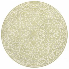 Charleston Vintage Filigree Textured Weave Indoor/Outdoor Round Rug