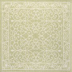 Charleston Vintage Filigree Textured Weave Indoor/Outdoor Square Rug