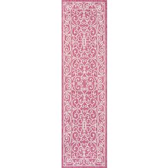 Charleston Vintage Filigree Textured Weave Indoor/Outdoor Runner Rug