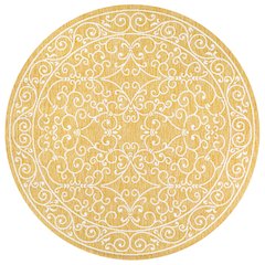 Charleston Vintage Filigree Textured Weave Indoor/Outdoor Round Rug