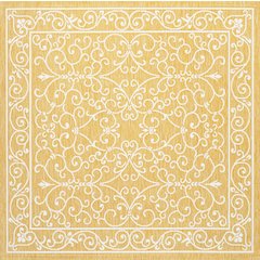 Charleston Vintage Filigree Textured Weave Indoor/Outdoor Square Rug