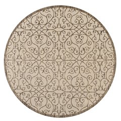 Madrid Vintage Filigree Textured Weave Indoor/Outdoor Round Rug