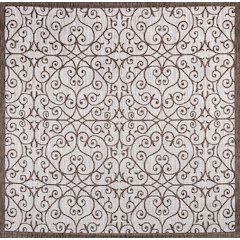 Madrid Vintage Filigree Textured Weave Indoor/Outdoor Square Rug
