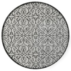 Madrid Vintage Filigree Textured Weave Indoor/Outdoor Round Rug