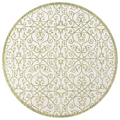 Madrid Vintage Filigree Textured Weave Indoor/Outdoor Round Rug