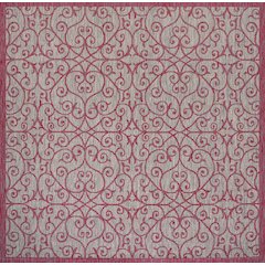 Madrid Vintage Filigree Textured Weave Indoor/Outdoor Square Rug